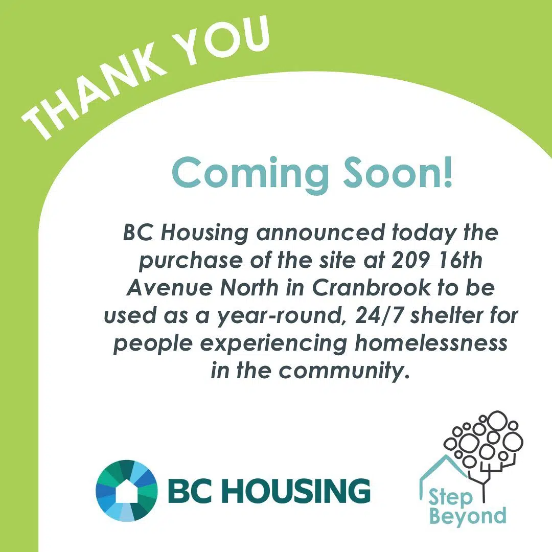 Community Connections Society praises purchase of property for new Cranbrook shelter