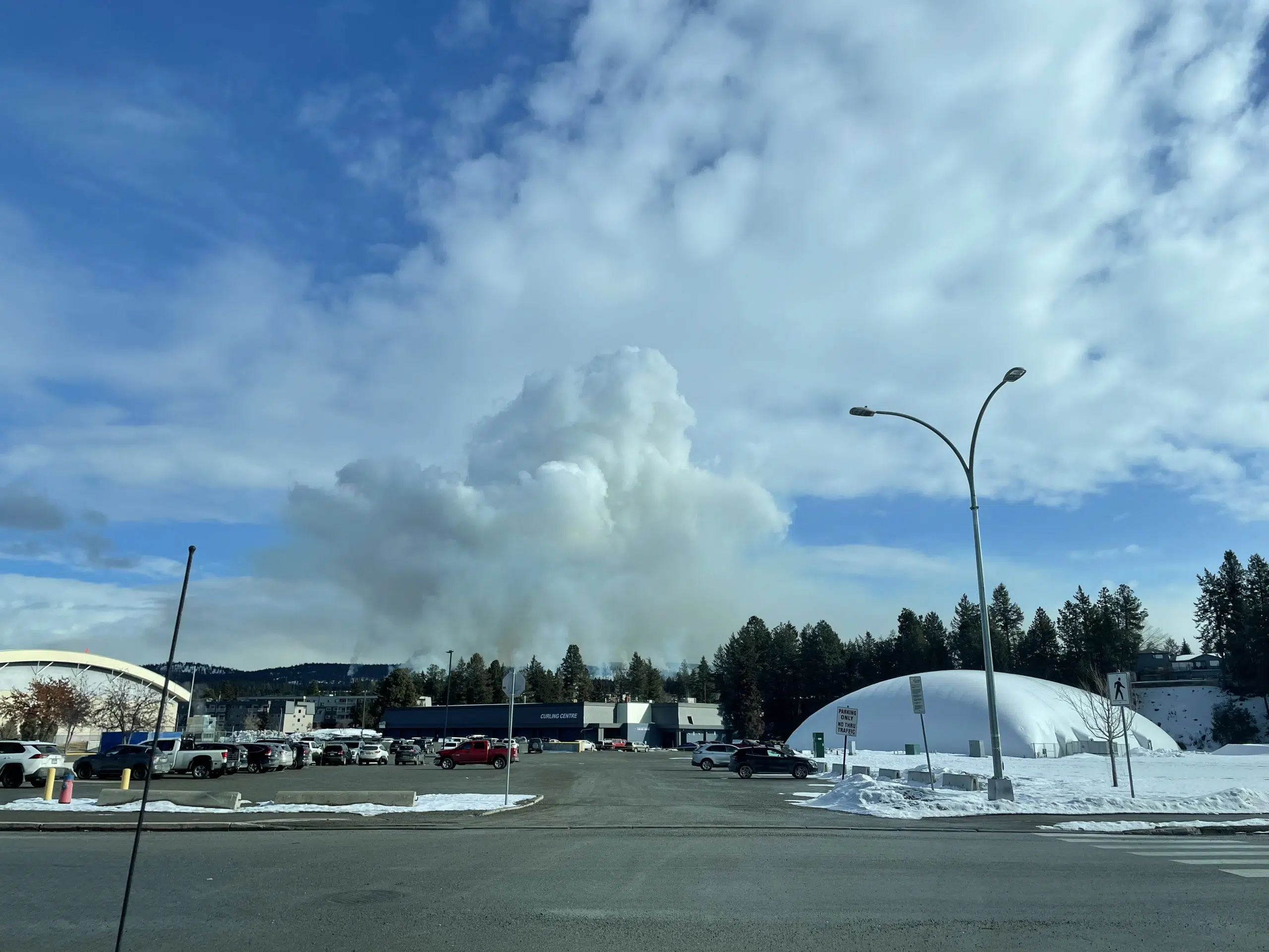 Pile Burning underway near Cranbrook Community Forest