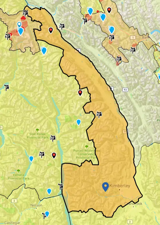 Considerable avalanche risk forecast for mountain ranges between Kimberley and Golden