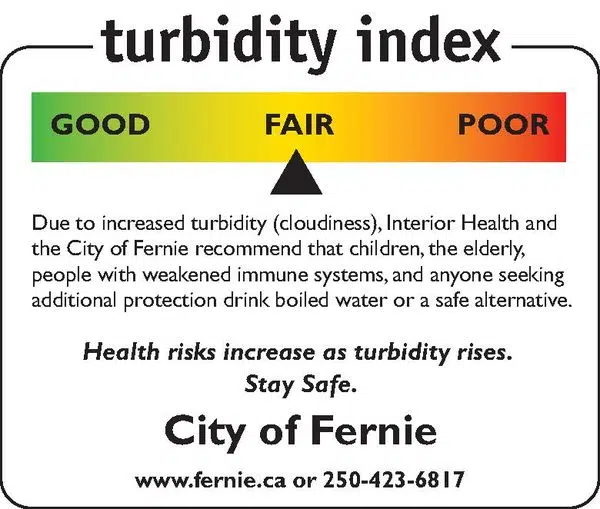 Fernie Water Quality Advisory remains active