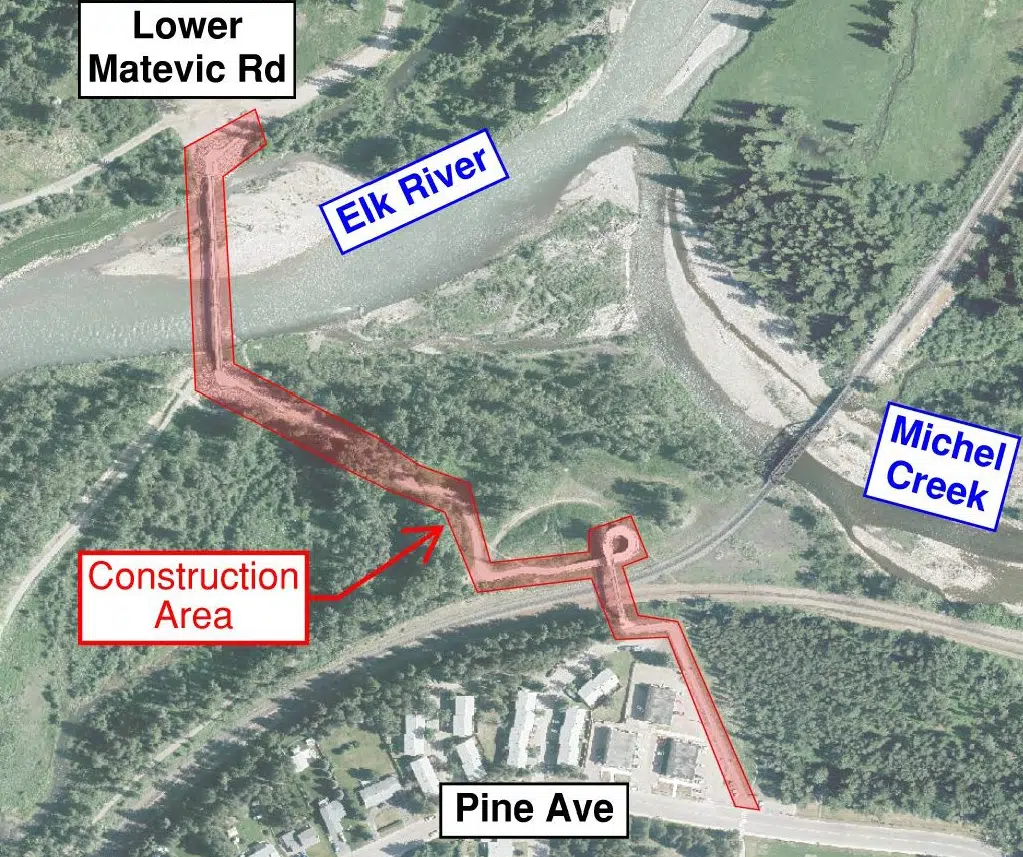 Lighting upgrade work underway at Pine Avenue/Matevic Road in Sparwood