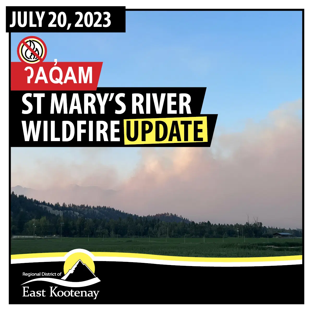 Significantly reduced activity reported from St Mary's River Wildfire Thursday: BC Wildfire Service