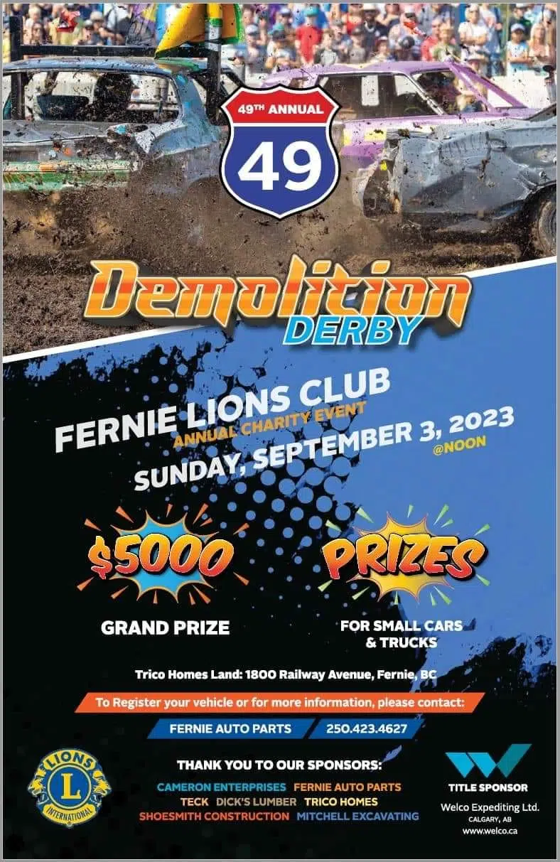 Fernie Lions set to host 49th Annual Demolition Derby on September 3