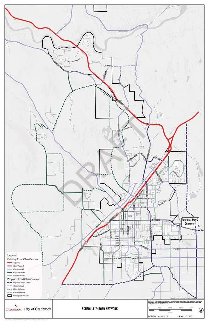 City of Cranbrook clears air on hypothetical roads outlined in draft OCP