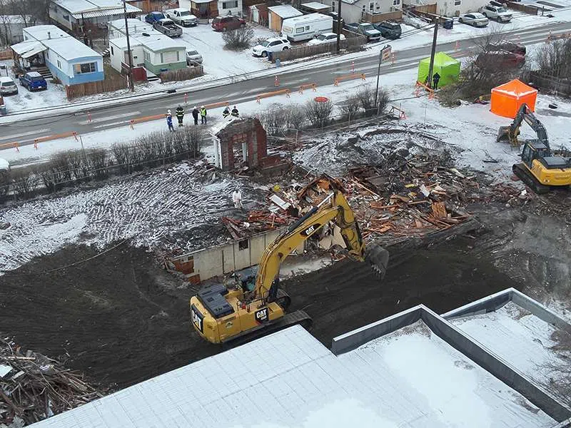 Knights Hall demolition complete, fire investigation continues