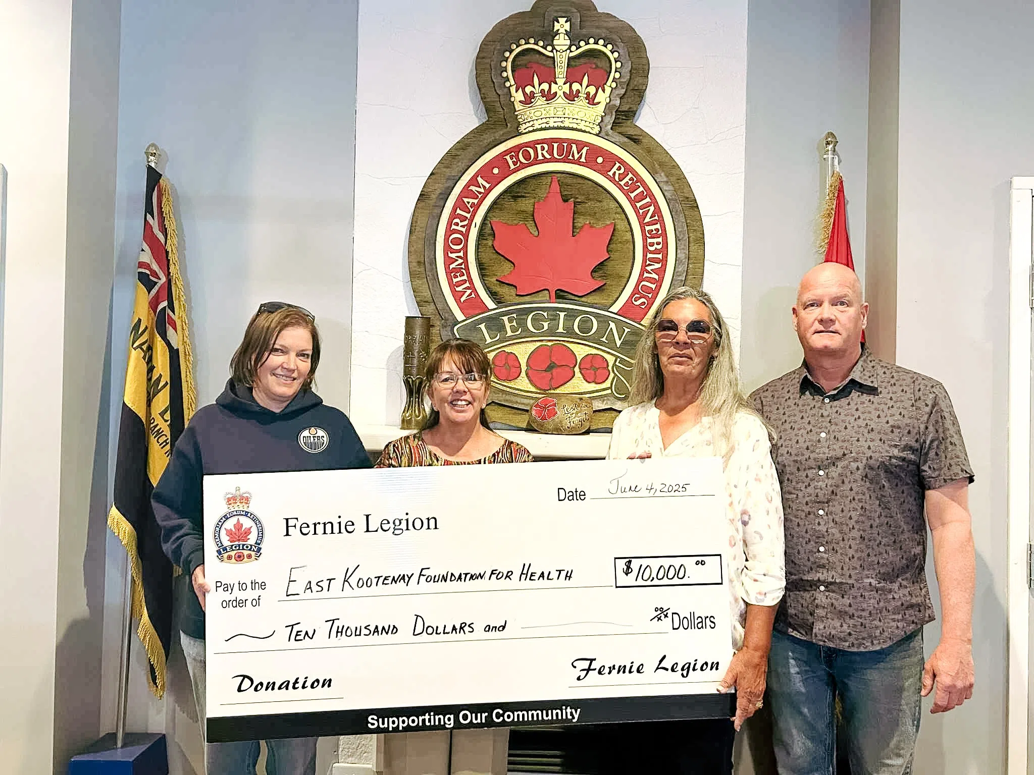 Fernie Legion donates $10K to Elk Valley Hospital through annual poppy fund