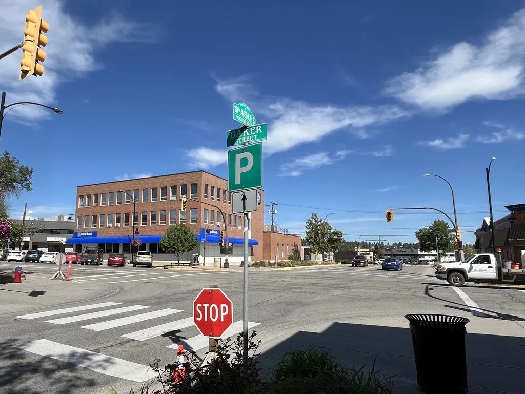 Temporary four-way stop downtown Cranbrook