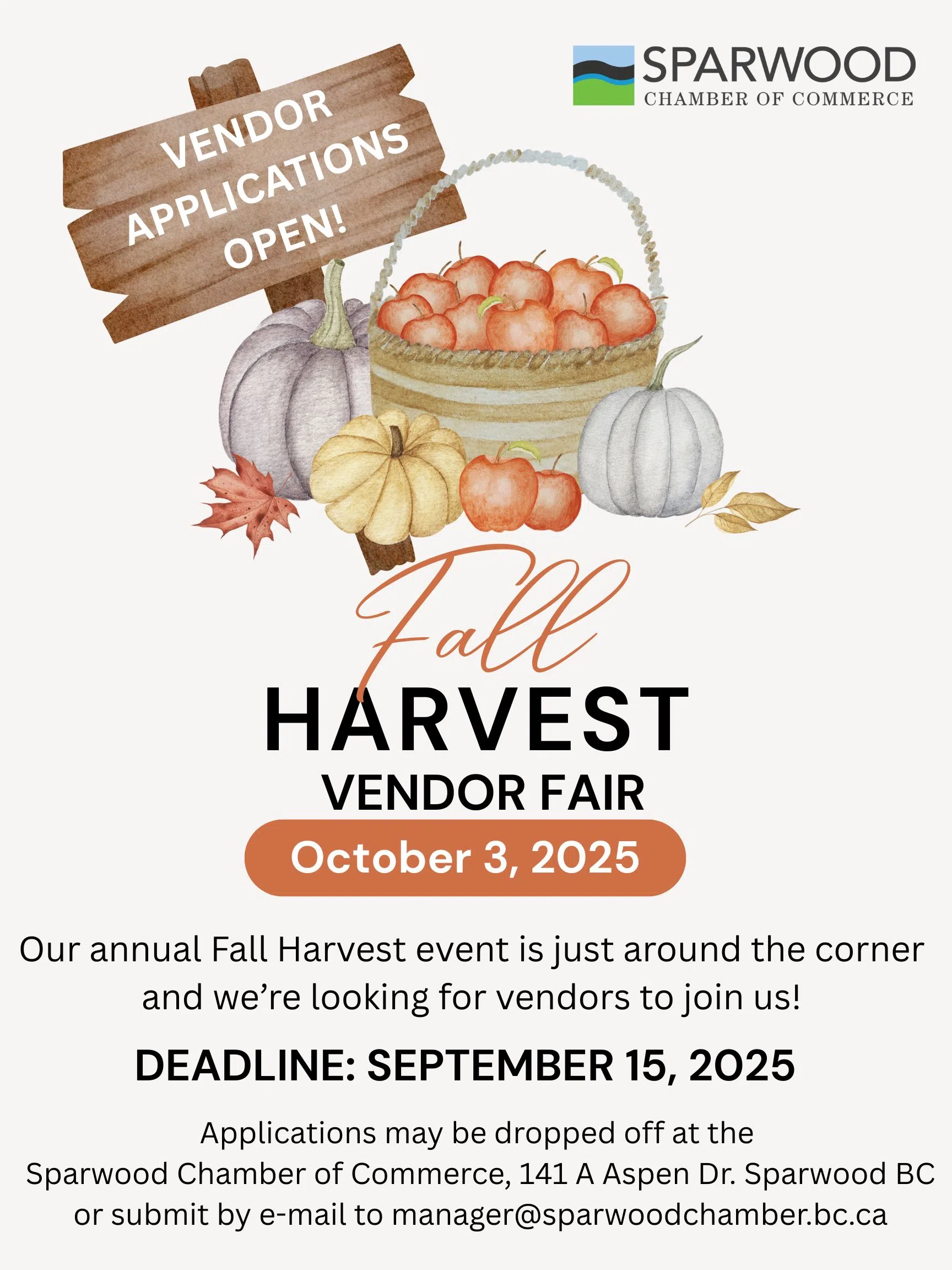 Sparwood Chamber seeks vendors for annual Fall Harvest fair