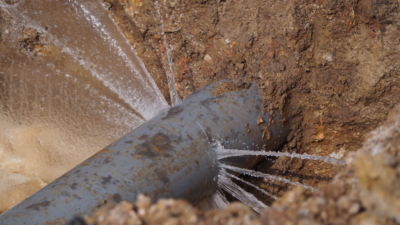 Water main break in Marysville