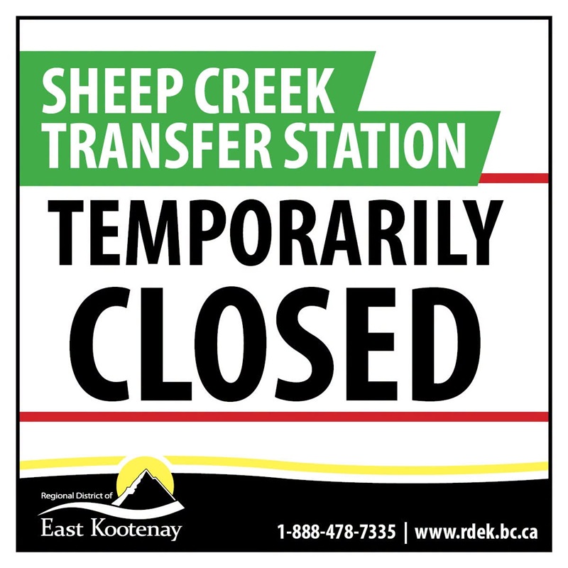Sheep Creek Transfer Station temporarily closed
