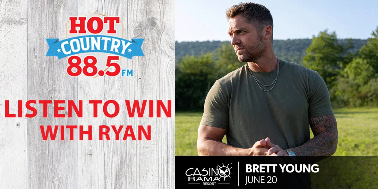 Feature: https://hotcountry885.ca/win/win-a-pair-of-tickets-to-see-brett-young/