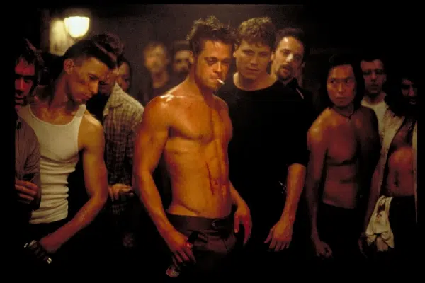 Original Film Title: FIGHT CLUB. English Title: FIGHT CLUB. Film Director:  DAVID FINCHER. Year: 1999. Stars: EDWARD NORTON; BRAD PITT. Credit: 20TH  CENTURY FOX / MORTON, MERRICK / Album Stock Photo - Alamy