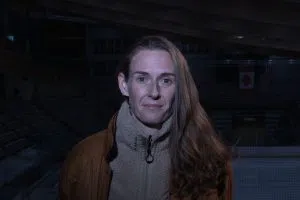 Jessica Renney is photographed inside arena A at Winsport in Calgary.