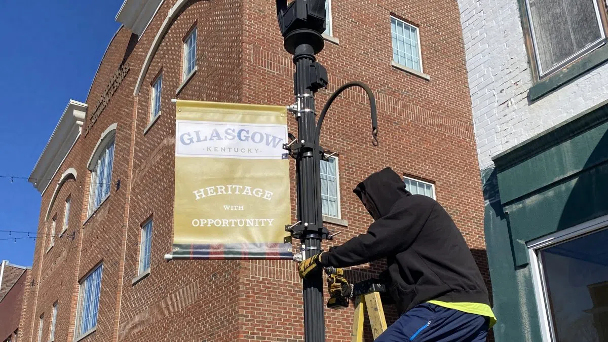 PHOTO Glasgow branding banners raised downtown Glasgow News 1