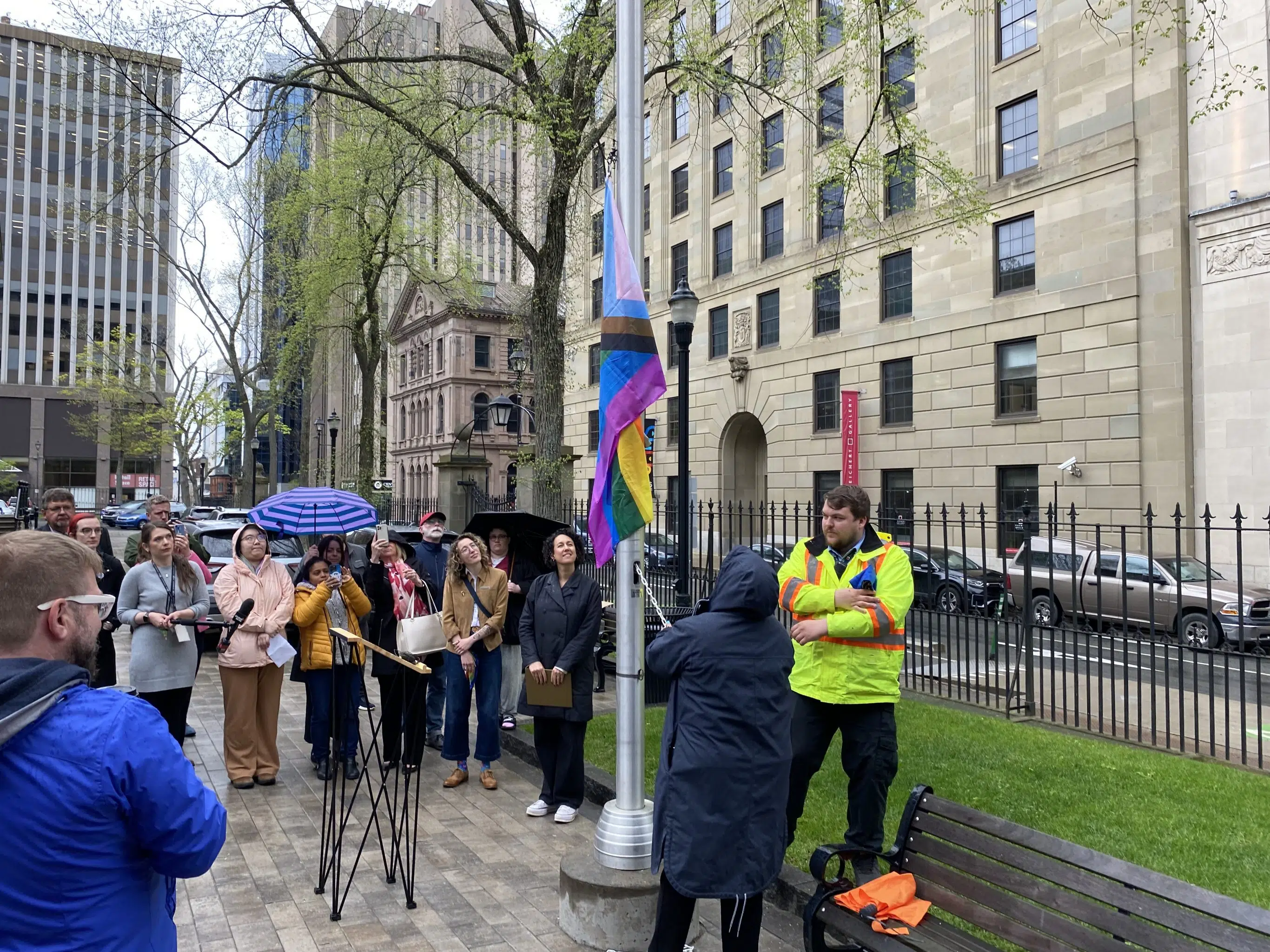 Nova Scotia NDP hold Pride flag raising ceremony at Province House