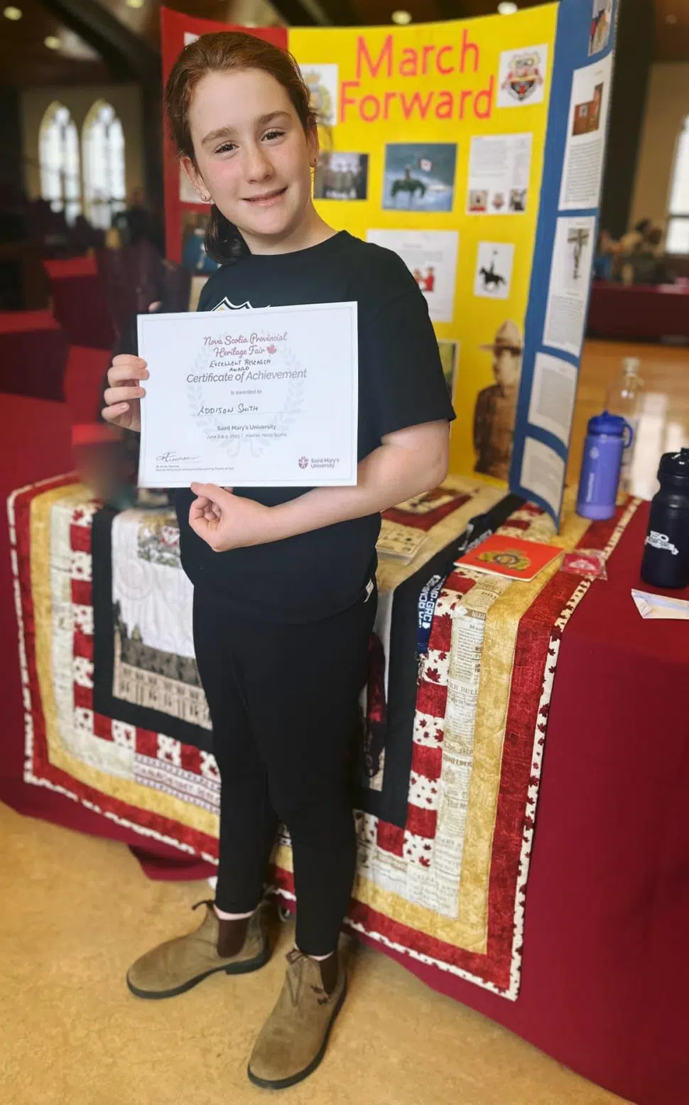 Grade 5 student from Bridgewater wins Excellence award at a Heritage Fair at Saint Mary's University