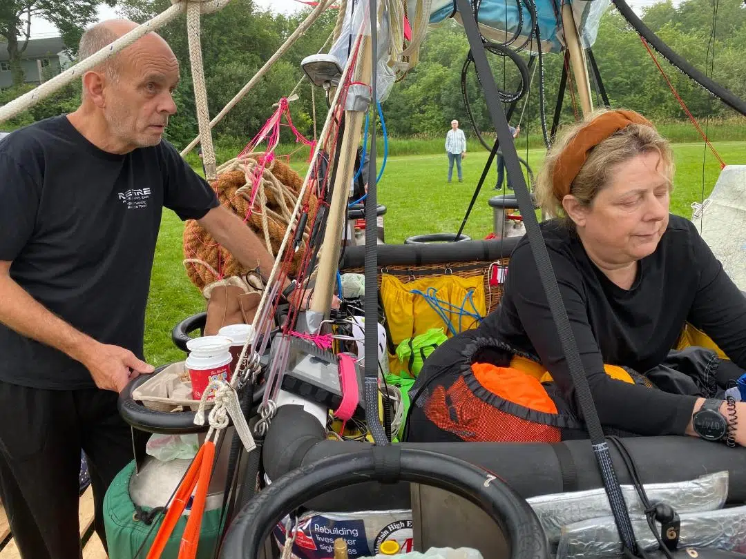 UPDATE: U.K. couple forced to land helium balloon