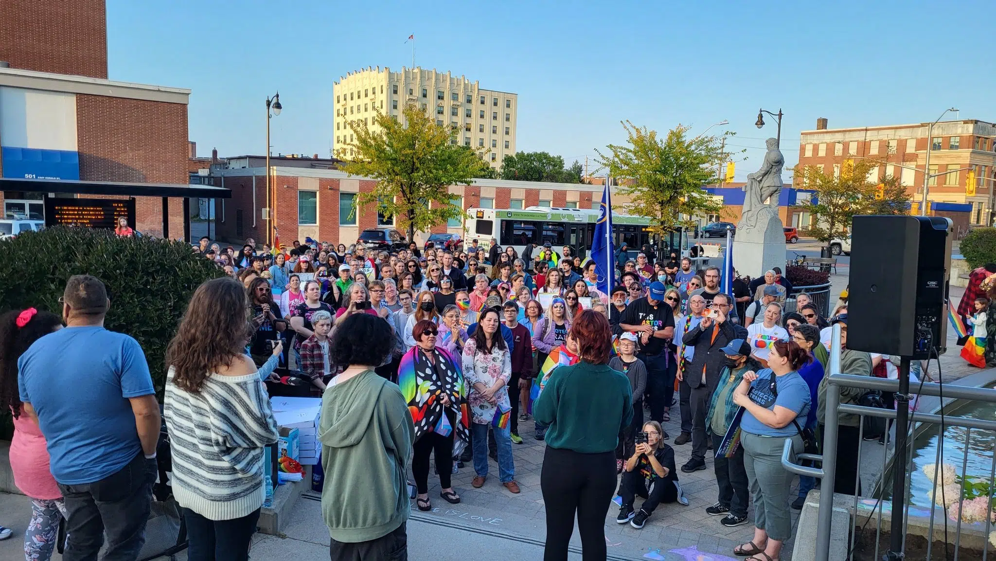 Residents rally in support of the LGBTQ+ community