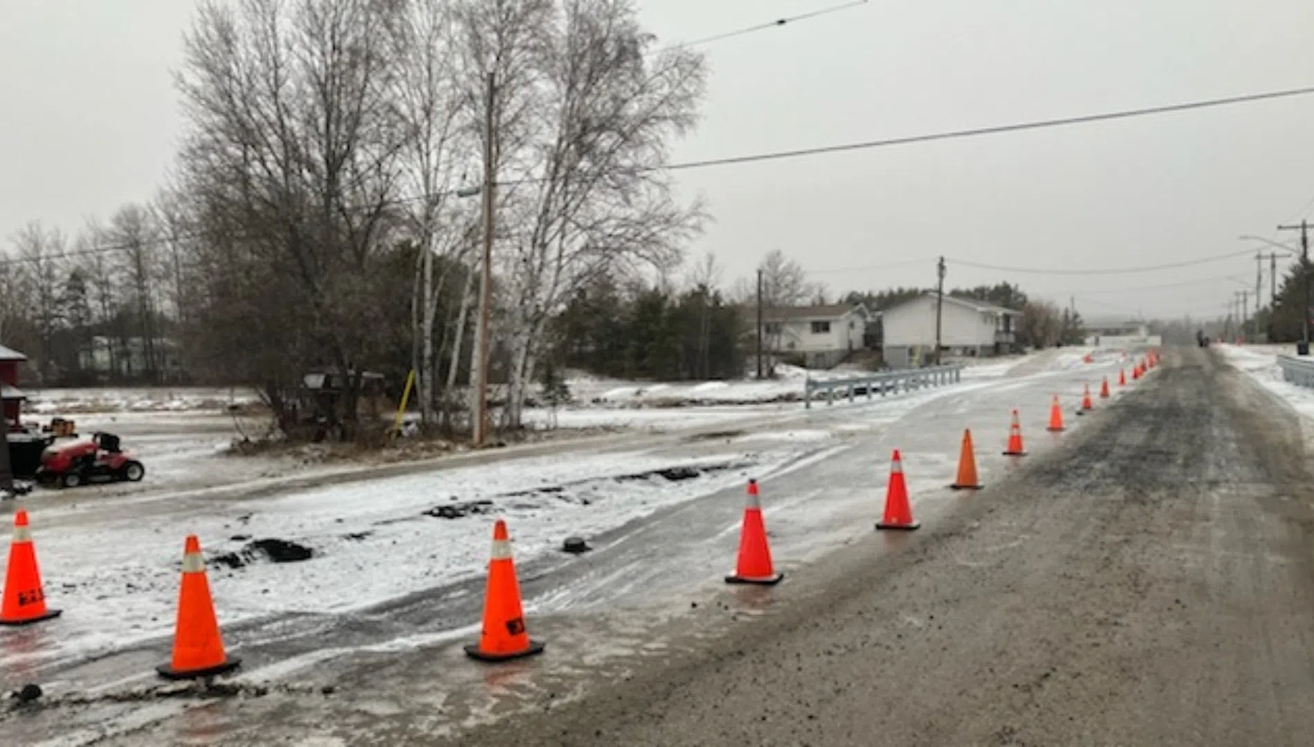 "Winter" weather damages roadway