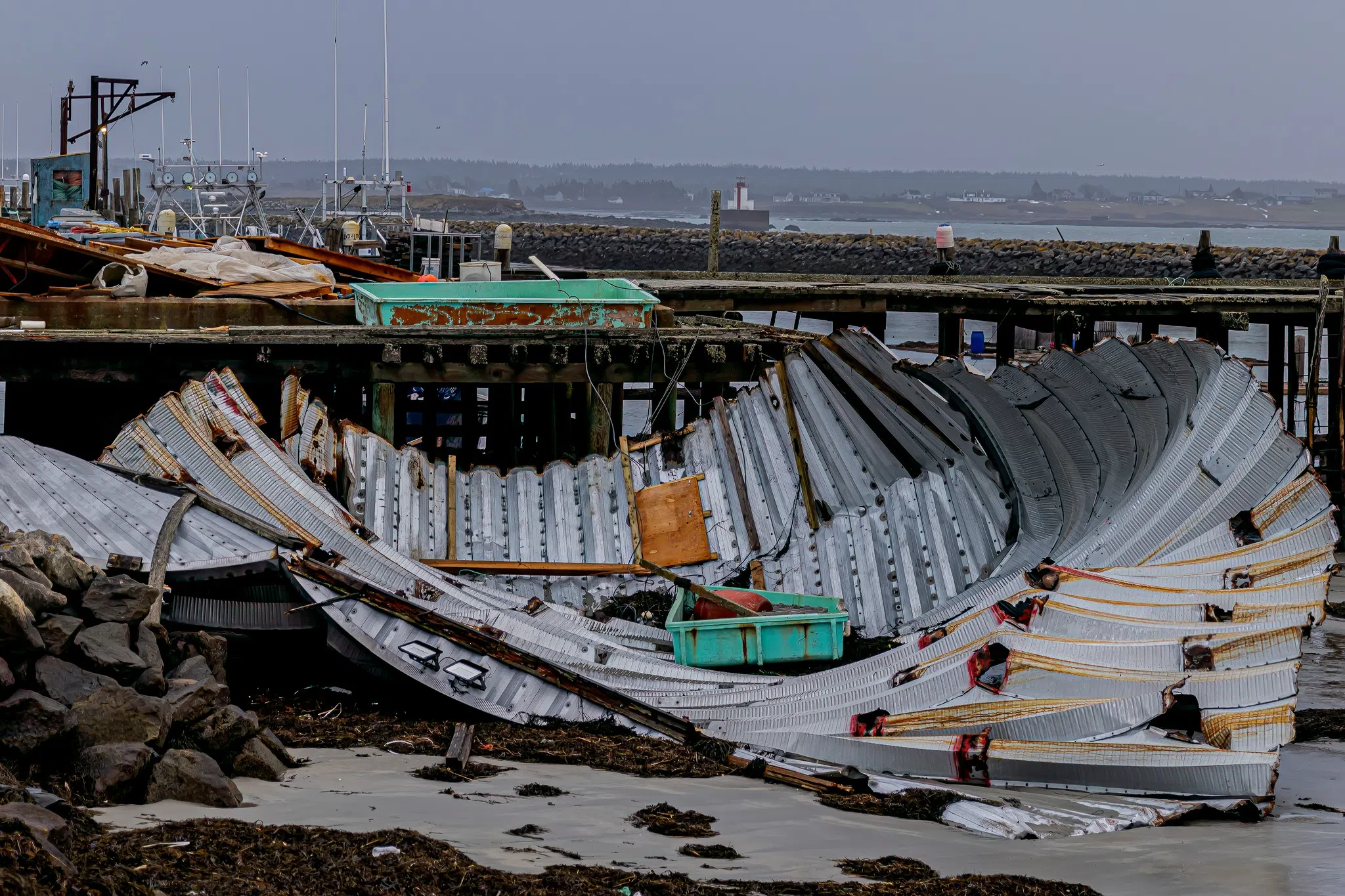 Damage in Yarmouth Bar after storm