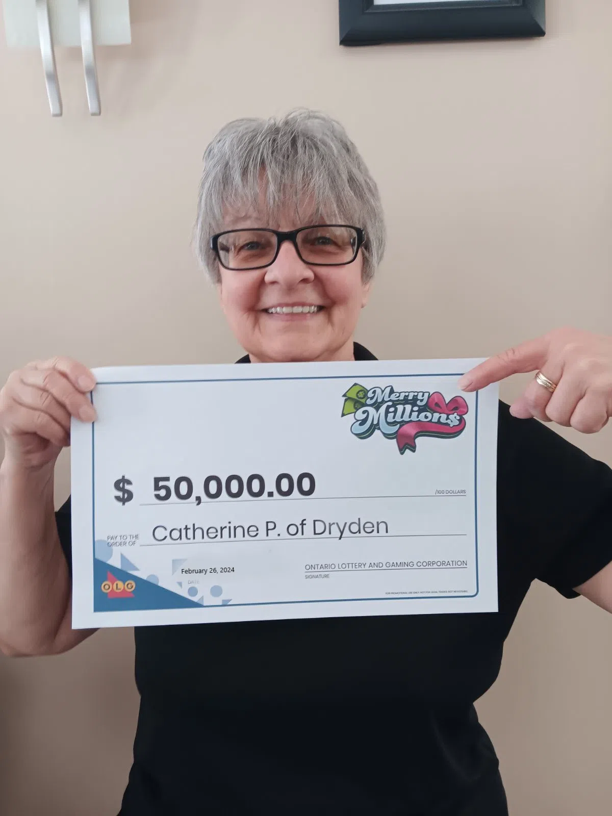 Merry Millions winner in Dryden