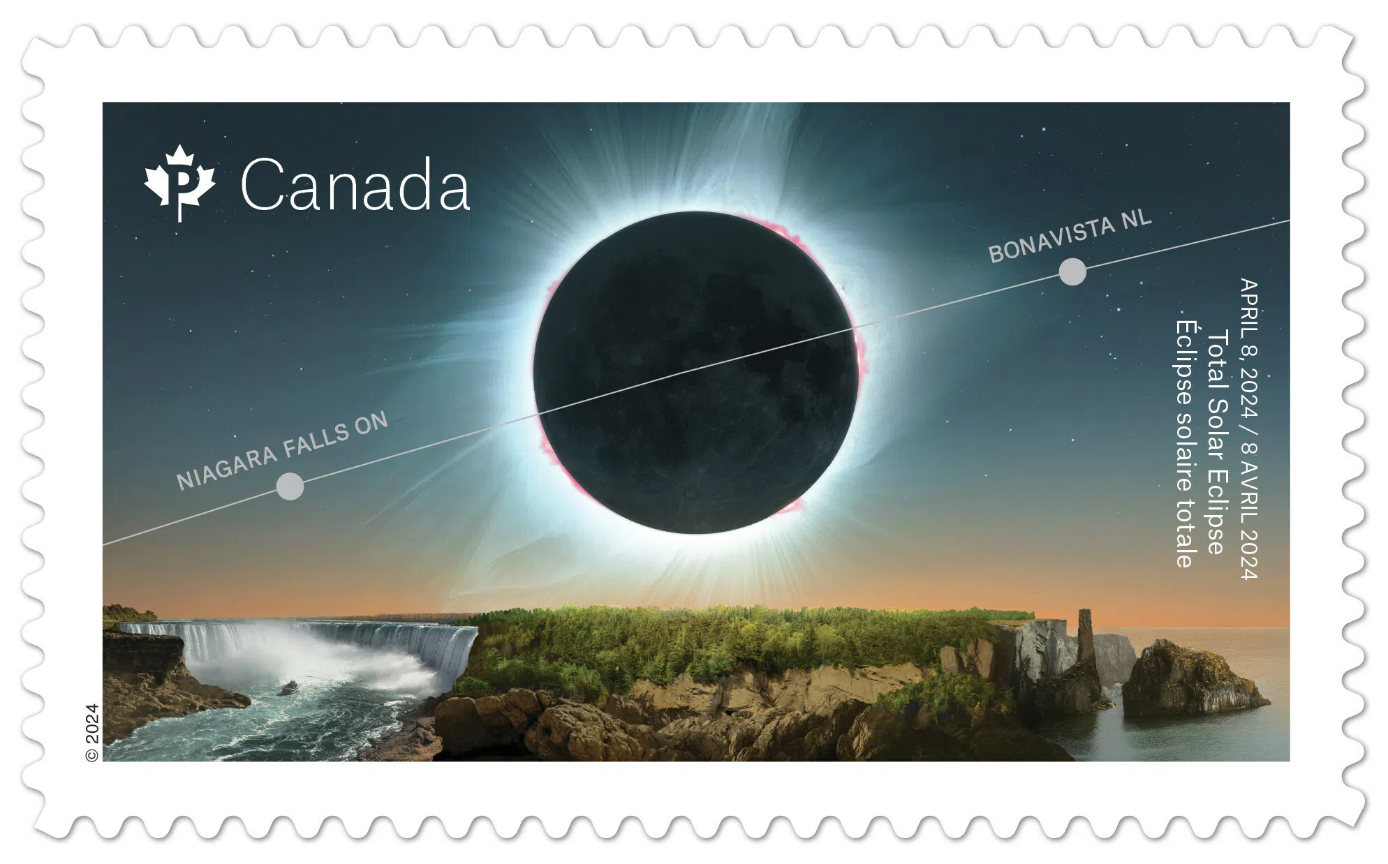 Total eclipse commemorated on Canada Post stamp