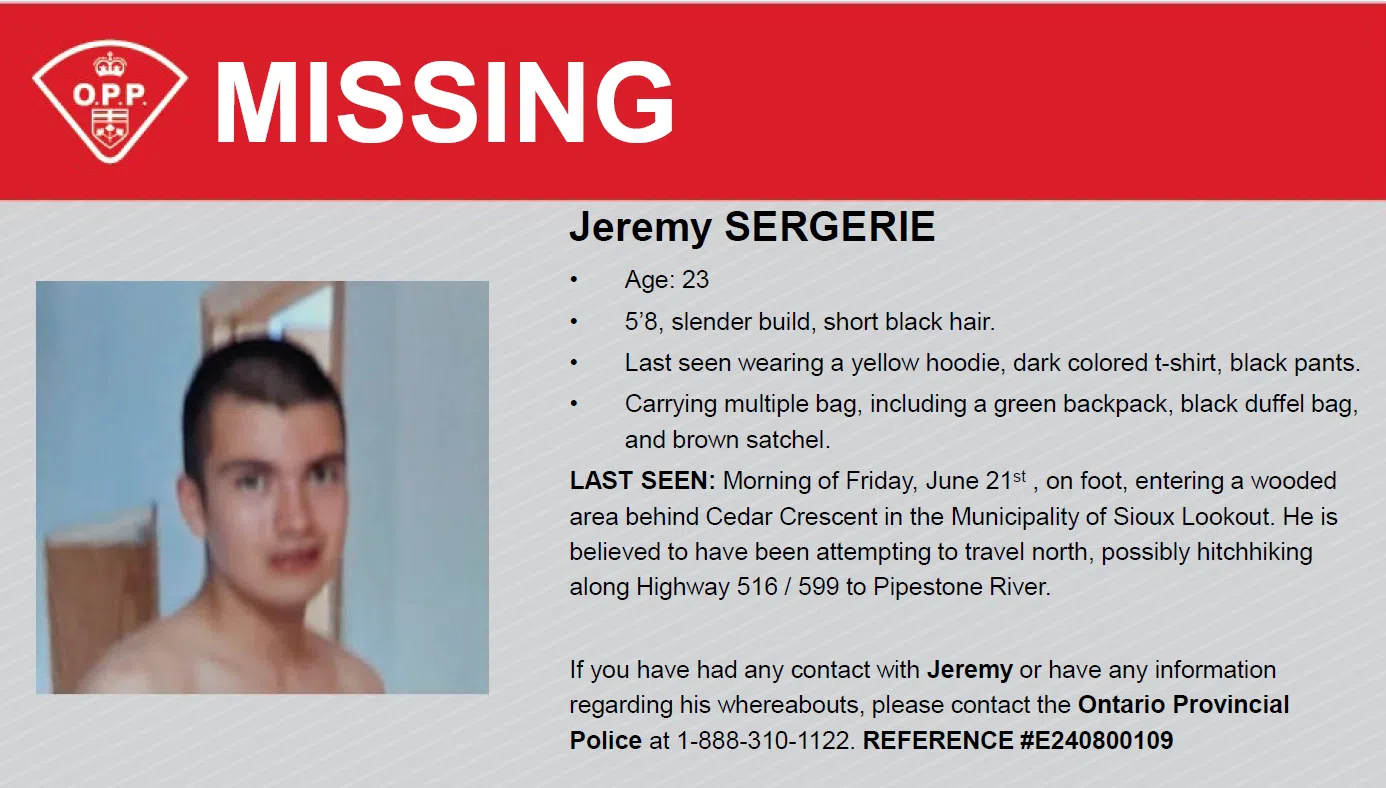 Sioux Lookout OPP search for missing man