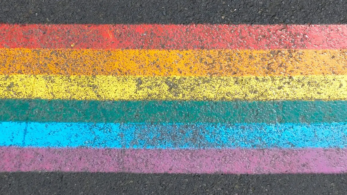 Rainbow crosswalk at Belleisle school damaged