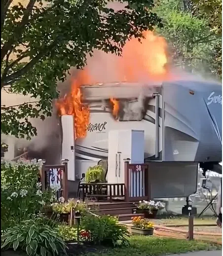 Trailer fire at Shediac campground