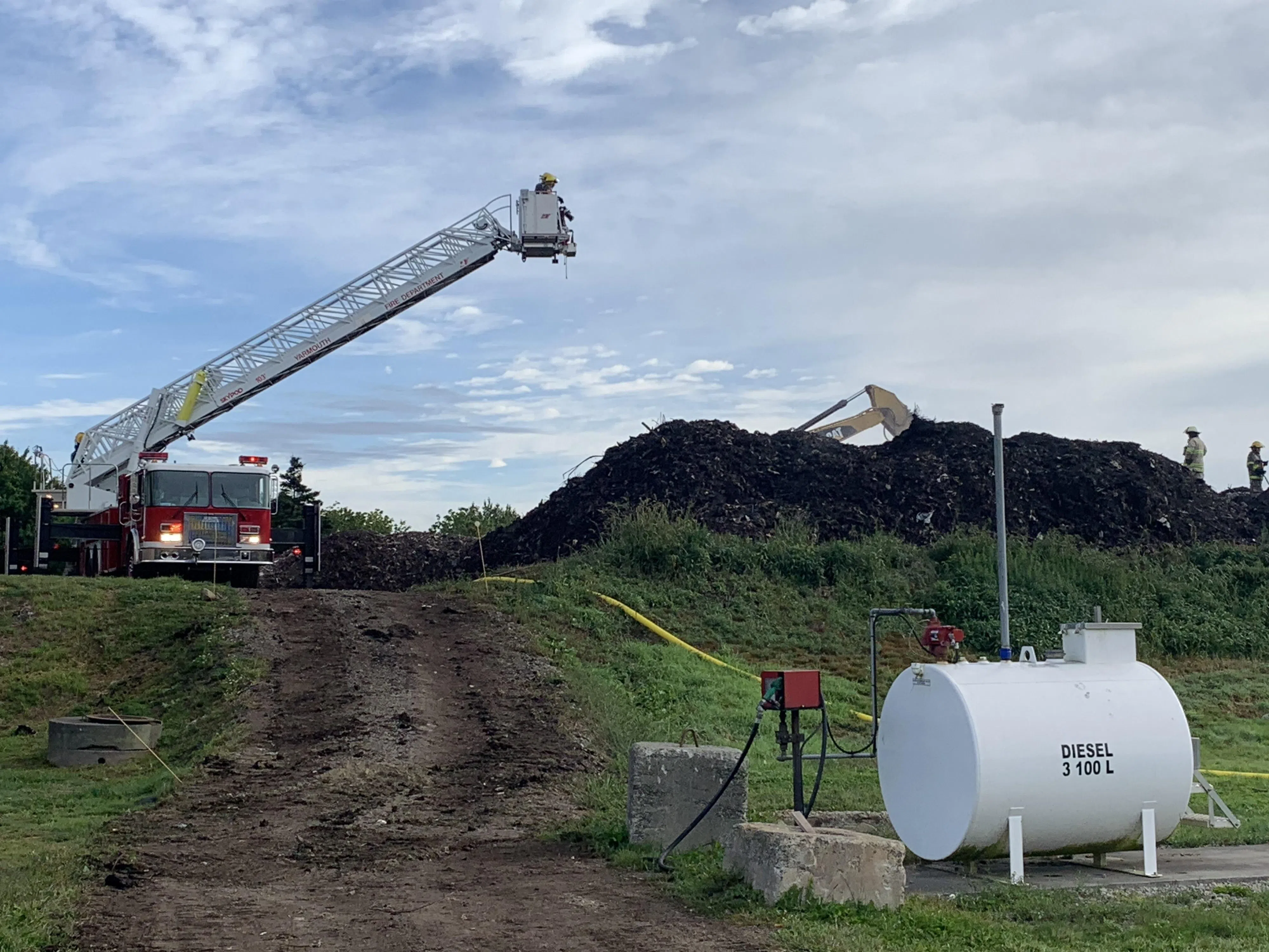 Compost fire at Yarmouth County Solid Waste Park