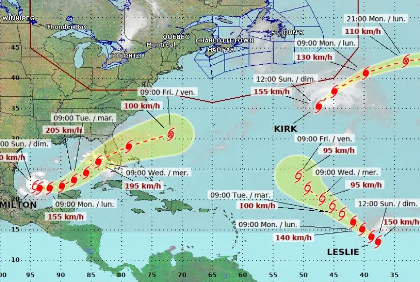 3 storms brewing in Atlantic expected to miss Canada