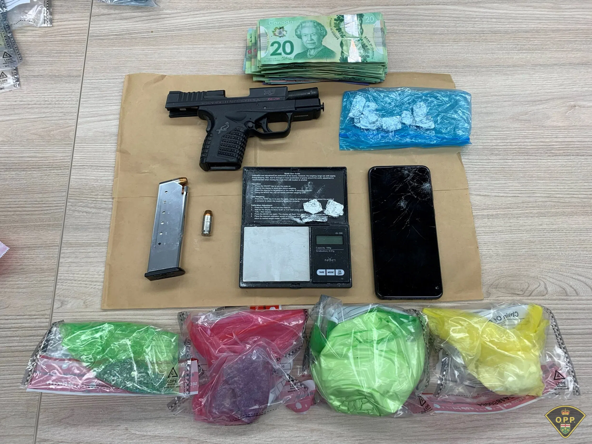 Loaded gun and drugs seized by provincial police in Thunder Bay