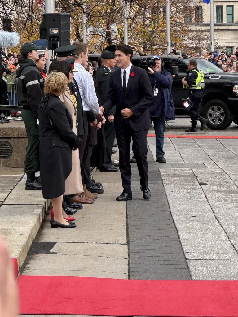 Justin Trudeau arrives for Remembrance Day ceremony in Ottawa