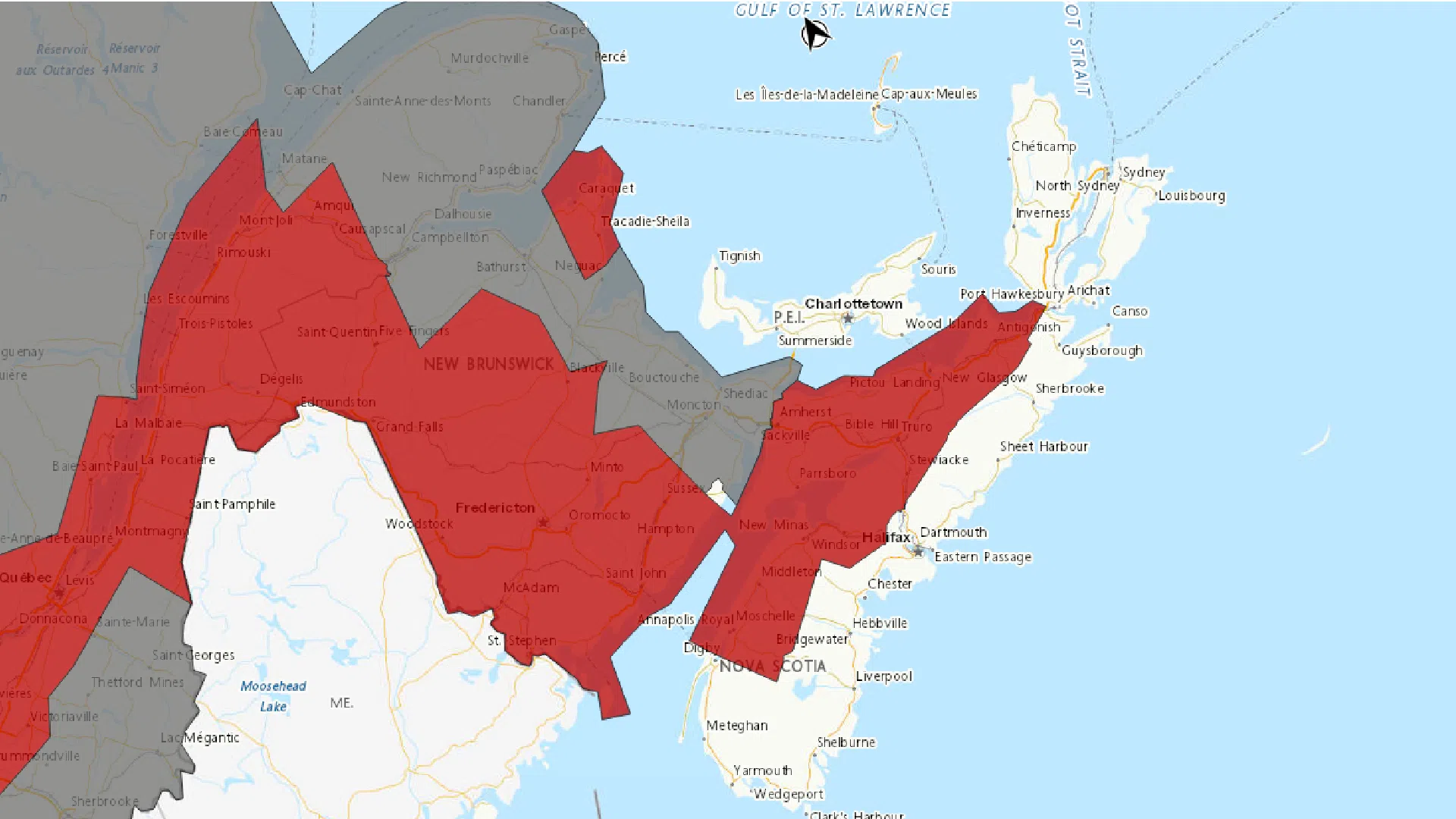 Mixed bag of weather on the way to N.B.