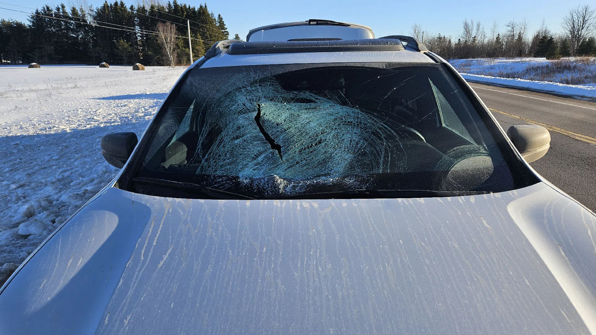 Passenger hurt after vehicle struck by ice: RCMP