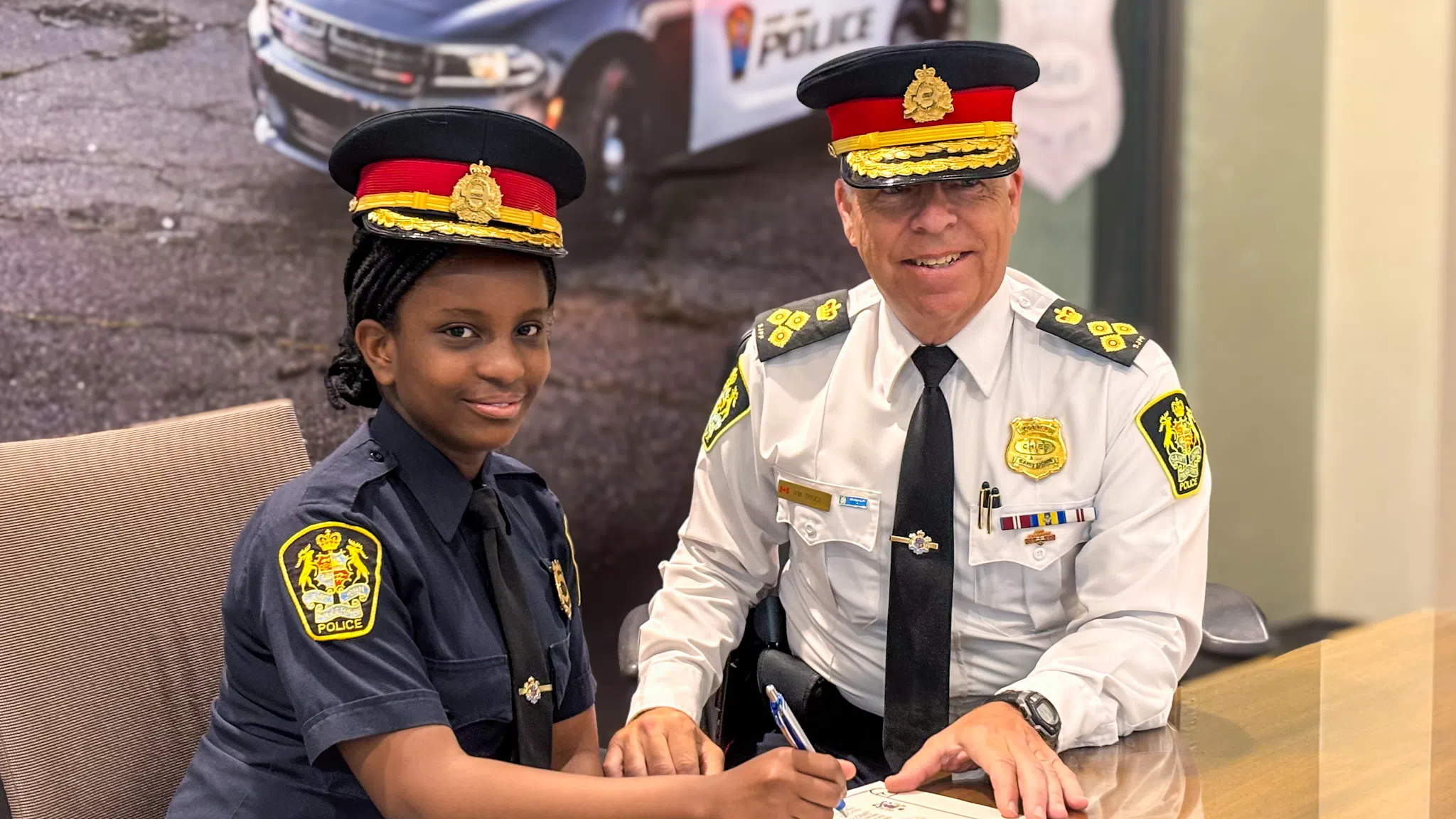 Badges and big dreams: Saint John student named chief for a day