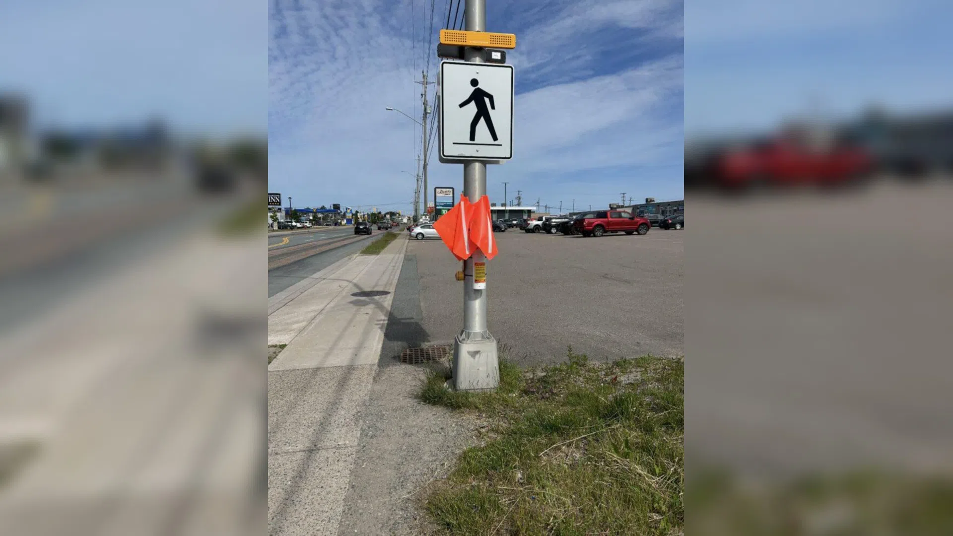 Student project sees brightly colored flags at Port Hawkesbury crosswalk