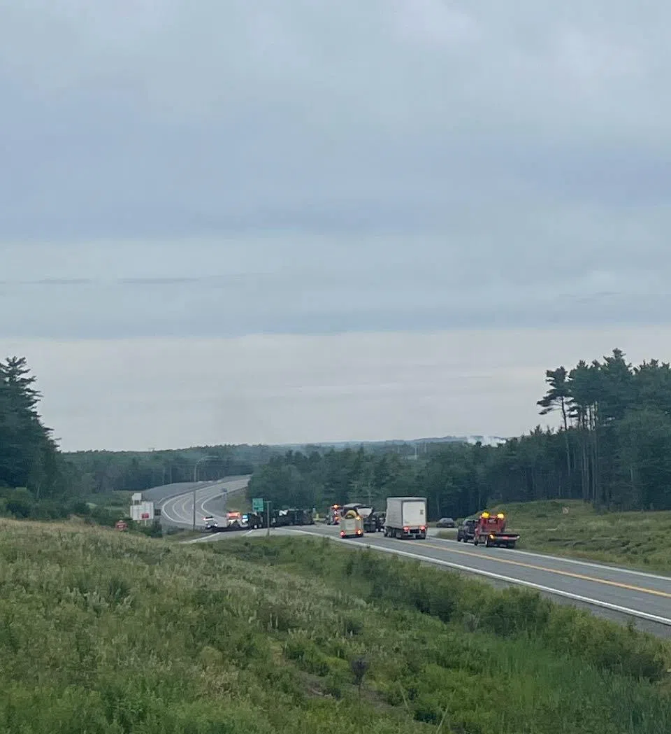 Update: Highway 103 reopens near Bridgewater after to transport truck rollover