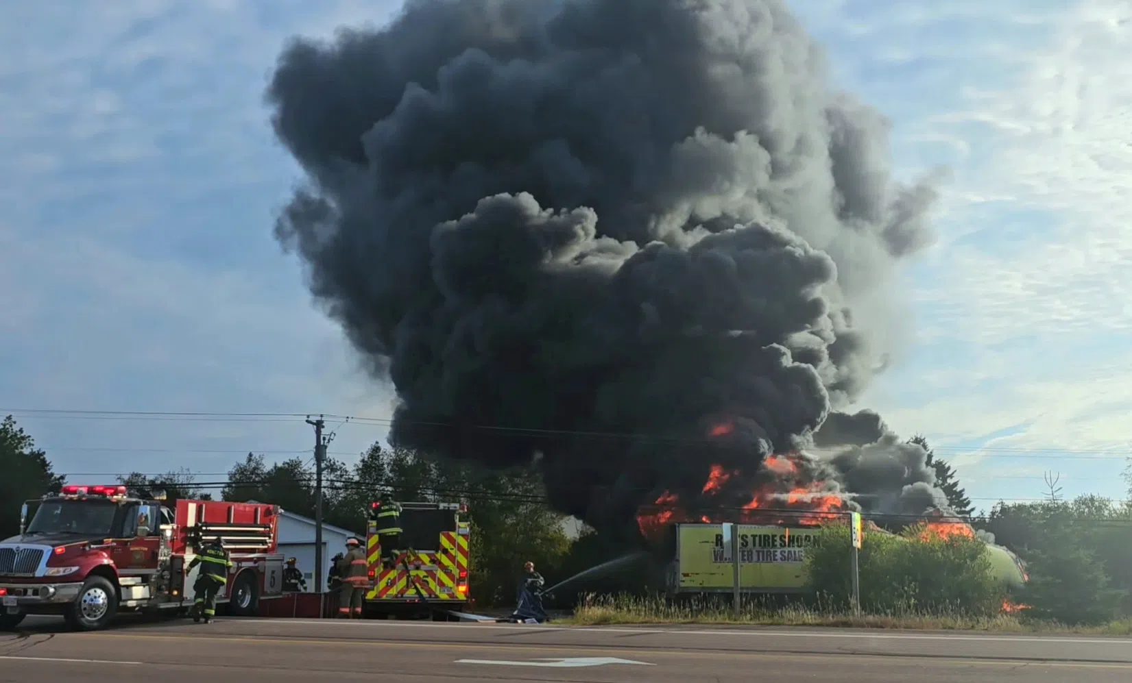 Trailers of tires go up in smoke near Moncton