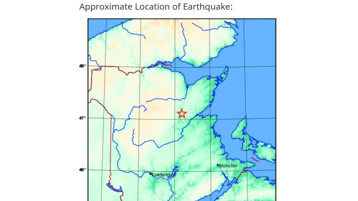 Small earthquake in Miramichi area