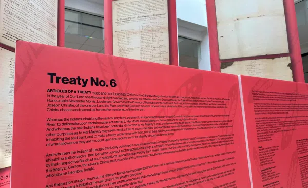 Information for the Treaty Six Document display inside Kingsway Mall (Photo Submitted)