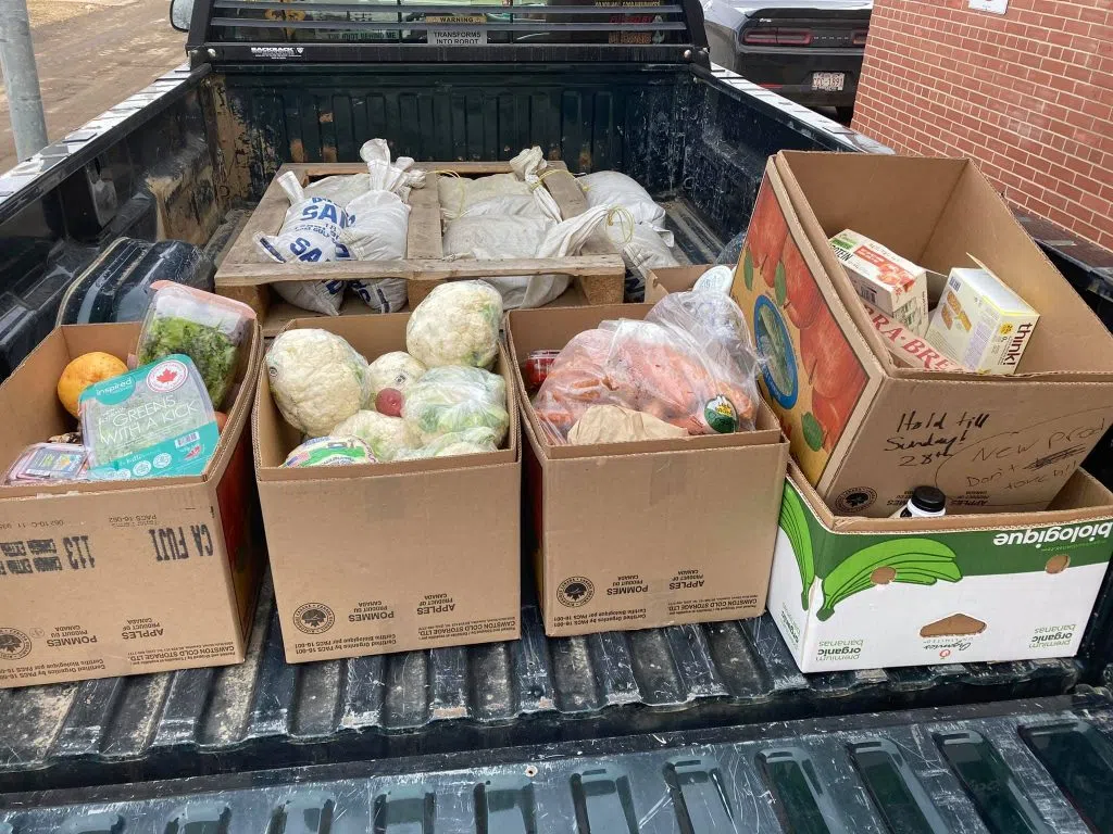 Boxes containing unused food from the Leftovers Foundation Food Rescue (Photo Submitted)