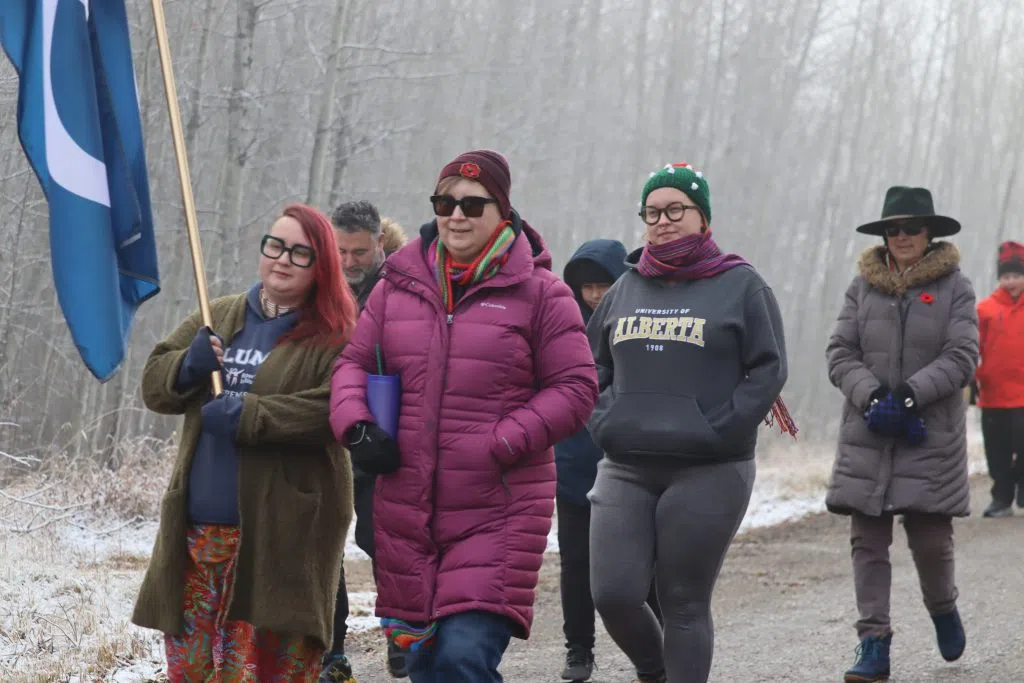 Metis citizens in the Louis Riel Commemorative Walk (Photo Credits – Daniel Barker-Tremblay)