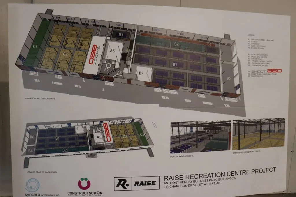 Floor plan of RAISE Athletics (Photo Credits – Daniel Barker-Tremblay)