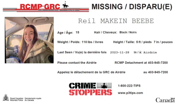 Airdrie RCMP are looking for the public’s help locating missing teen ...