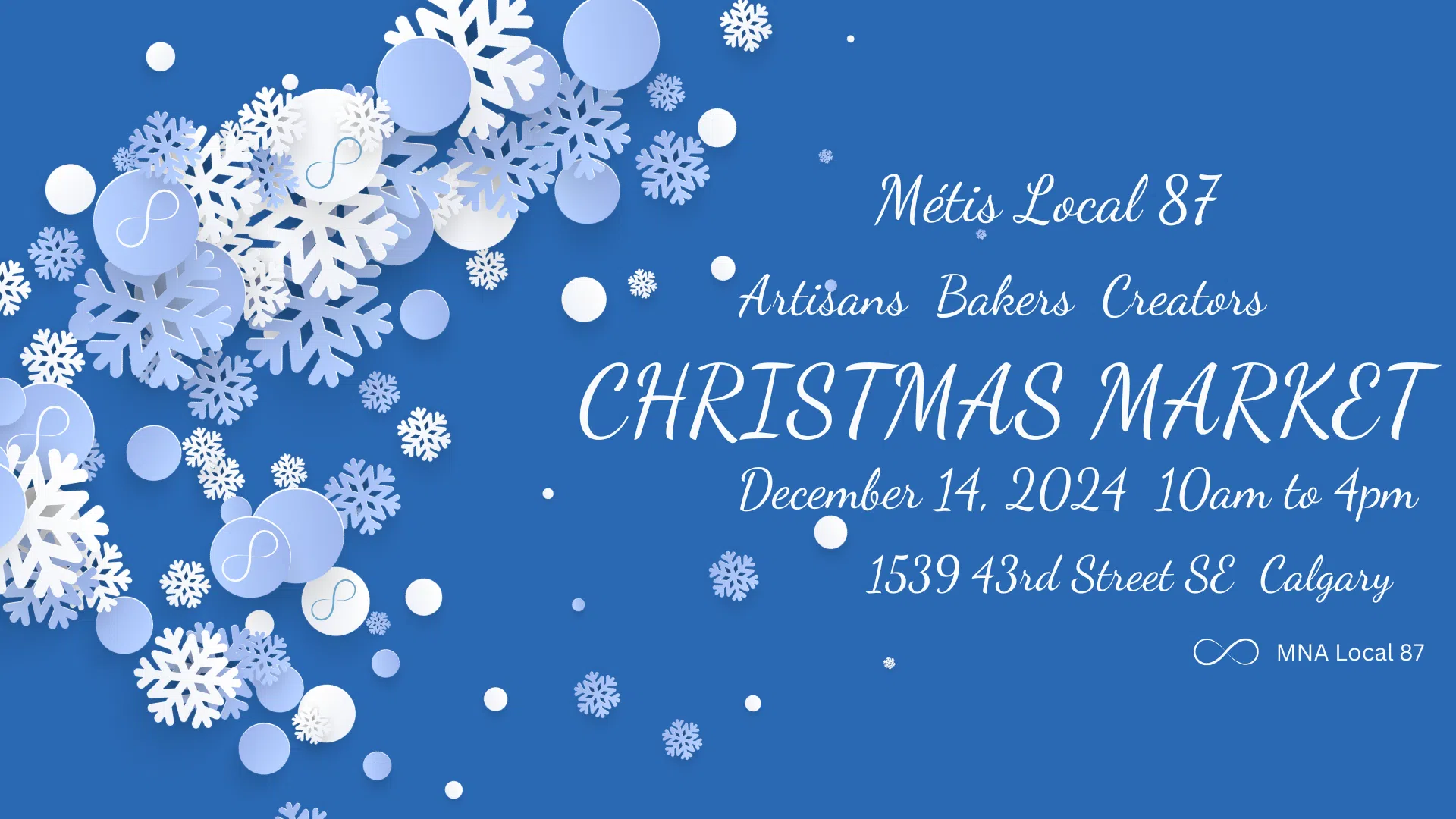 banner advertising the Metis Christmas Market