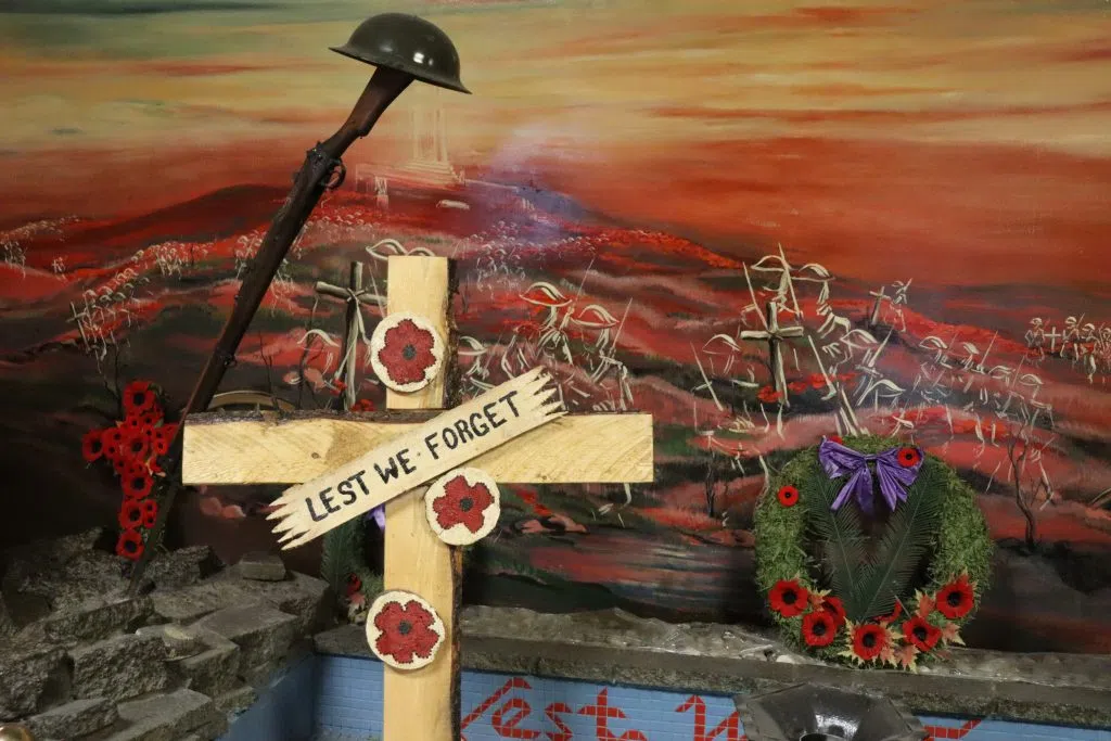 Lest We Forget Display inside the Royal Canadian Legion Branch One in Calgary (Photo Credits - Daniel Barker-Tremblay)