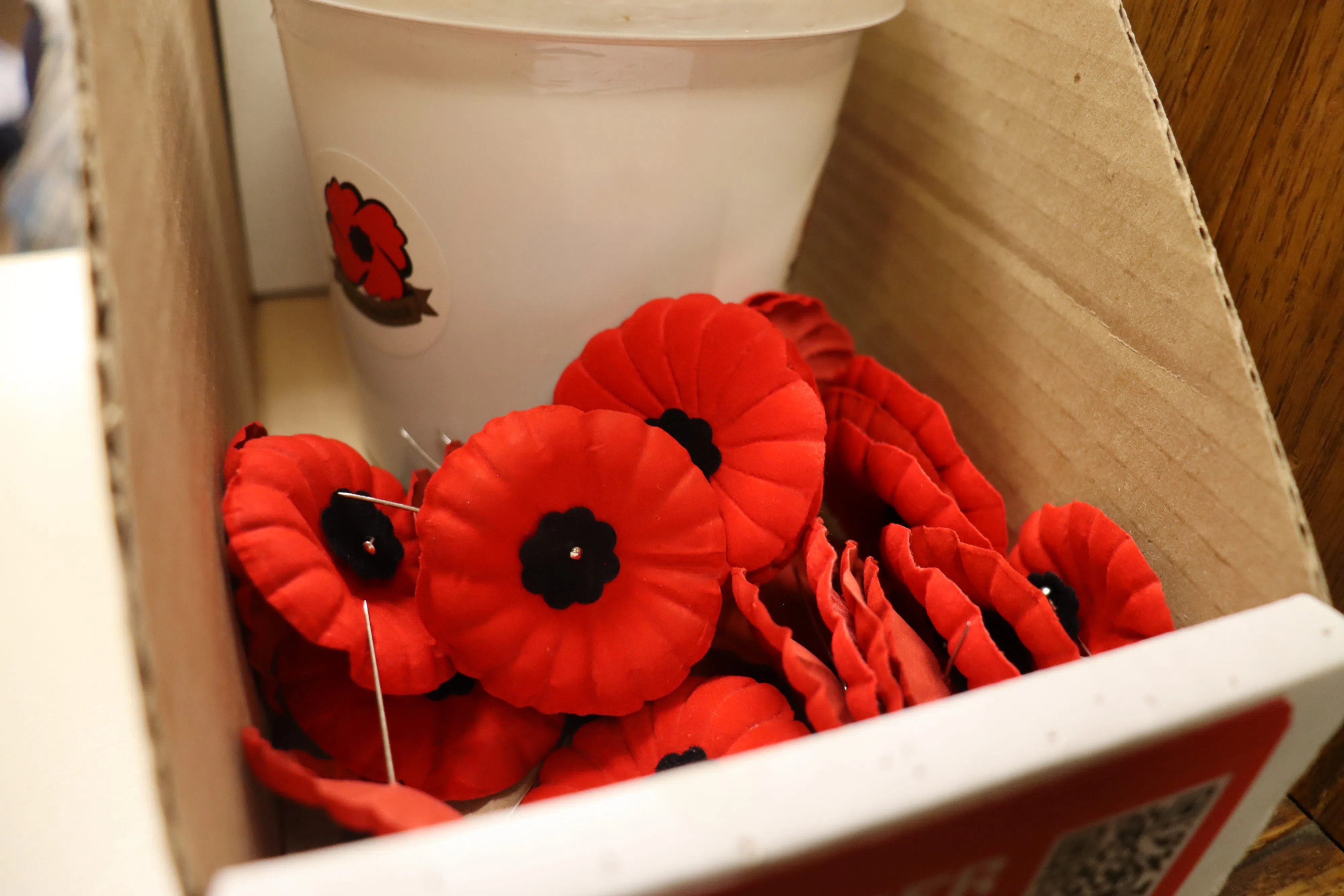 Poppy's in a donation box (Photo Credits - Daniel Barker-Tremblay)