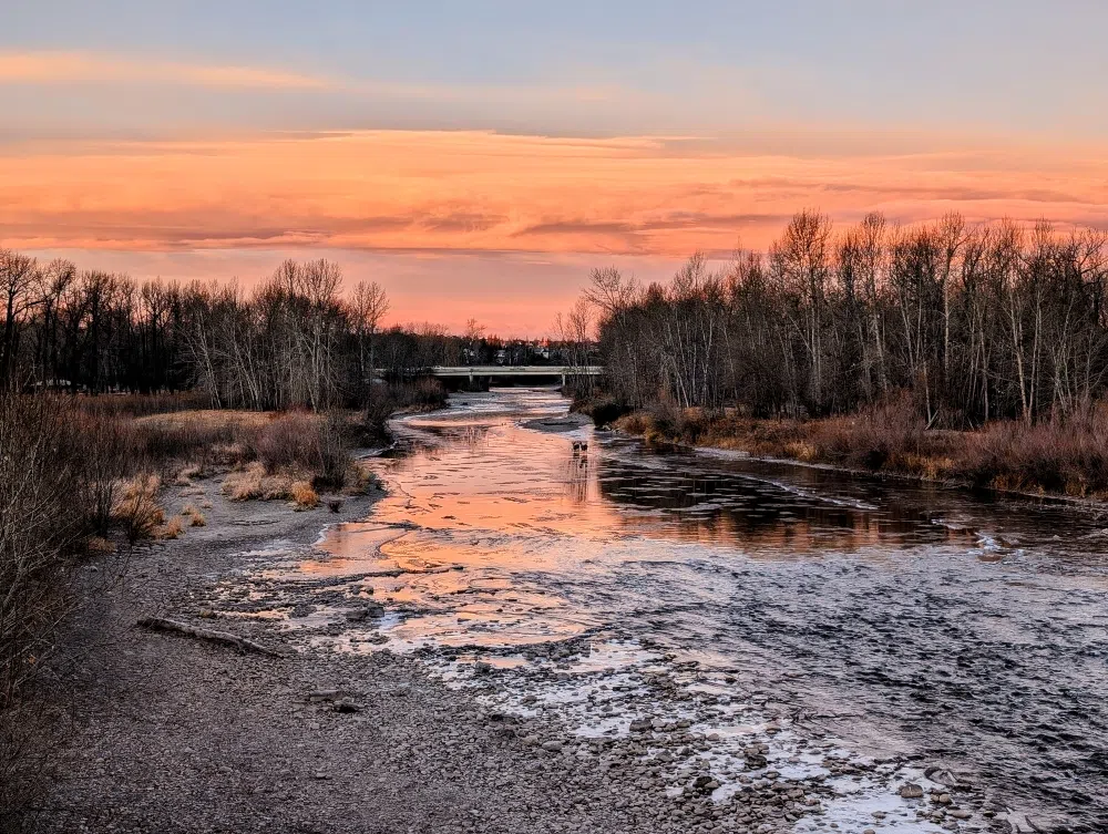 The Sheep River flows through Okotoks