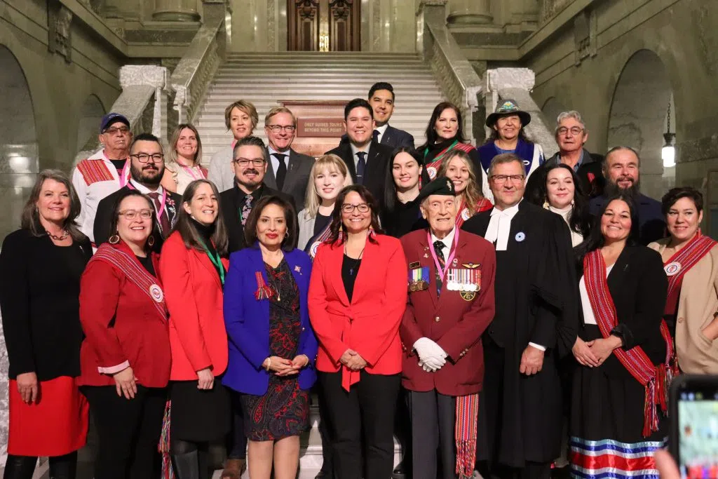 The Legislative Assembly and the Métis Nation of Alberta gathered for the Commemorative Louis Riel Day Ceremony inside the Alberta Legislature Building (Photo Credits - Daniel Barker-Tremblay)